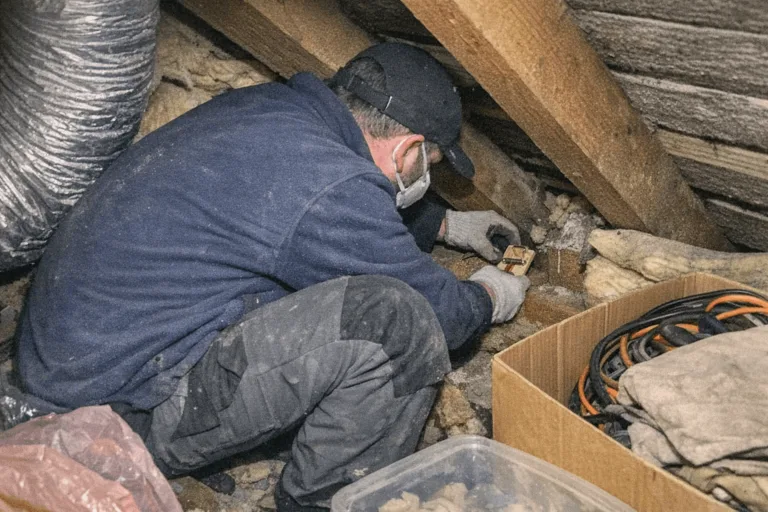 Einsatz auf dem Dachboden bei schwer zugänglichen Winkeln